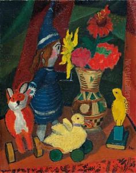Stil Life With Flower Vase And Doll Ii - view 1
