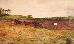 Breaking In The Colt, Autumn Ploughing by Thomas Wade