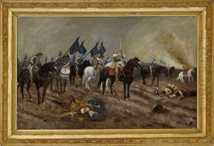 Slaget Vid Lutzen Med Gustav Ii Adolf by Carl Gabriel Wadell