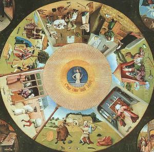 Tabletop of the Seven Deadly Sins and the Four Last Things, (detail of The Eye of God which Sees the Committing of the Seven Deadly Sins) by Hieronymous Bosch