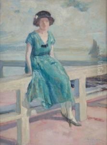Jeune Femme En Bord De Mer by Maurice Wagemans