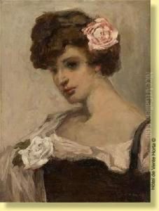 Jeune Fille A La Rose by Maurice Wagemans