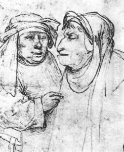Two Caricatured Heads by Hieronymous Bosch
