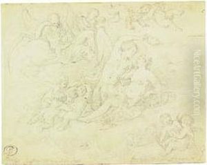 Beauty And Time--venus Crowned By Cupid While Timesleeps by Franz Xaver Wagenschon