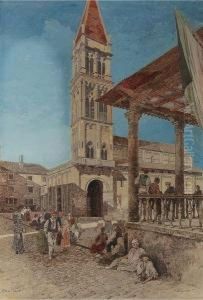 Figures In A Street, Trau by Adolf Wagner