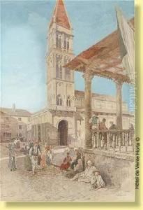 Vue Animee De Trau (orientaliste) by Adolf Wagner