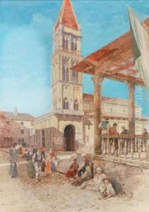 Une Place Animee De Trau, Pres De Split