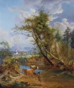 Summer In The Alps by Albert Wagner