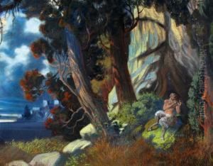 Landscape With Mythological Figure by Hans Wagner