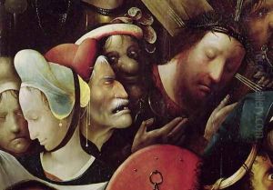 The Carrying of the Cross (detail of Christ and St. Veronica) by Hieronymous Bosch