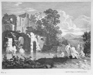 Sudliche Landschaften Mit Figuren. by Joseph Wagner