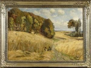 Landscape With Grainfield by Carl Wagner