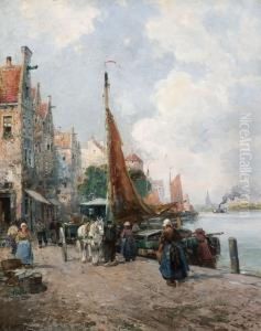Dutch Harbor Scene by Carl Wagner