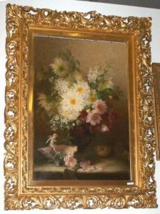 Blumen In Einer Vase Mit Zwei Schalen. by Louise Wagner