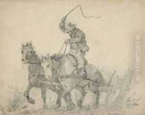 Bauer Mit Pferdekarren by Paul Wagner