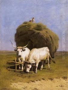 Hay-cart With Bride On The Top by Sandor Wagner