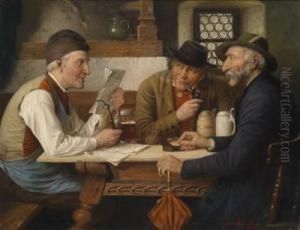 The Group In The Tavern by Josef Wagner-Hohenberg