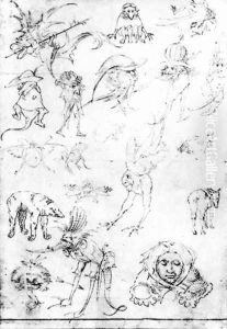 Studies of Monsters - 1 by Hieronymous Bosch