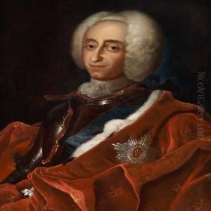 Portrait Of King Frederik Iv Of Denmark by Johann Salomon Wahl