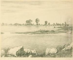 Seeufer Mit Angler