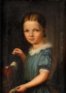 Liten Flicka Med Hund by Erik Wahlbergson