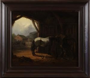 Stallinterior by Carl Wahlbohm