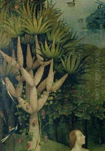 The Tree of the Knowledge of Good and Evil, detail from the right panel of The Garden of Earthly Delights, c.1500 by Hieronymous Bosch