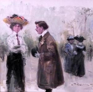 Gesprach Auf Dem Boulevard by Fritz Wahle