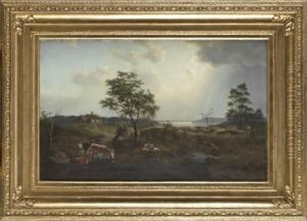 Pastoralt Landskap Med Far - view 1
