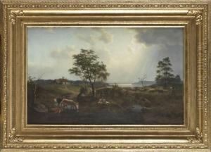 Pastoralt Landskap Med Far by Ernfried Wahlquist