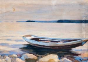 An Old Boat On The Shore by Dora Wahlroos