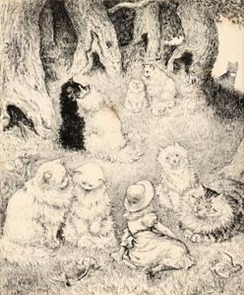 Study Of A Seated Cat - view 1