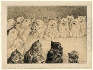 Shortears Then Began To Sing Solo by Louis Wain
