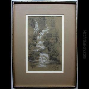 Waterfall Study; Profile Of Military Officer by Frederic Waistell Jopling