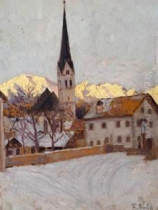 Tiroler Bergdorf Bei Dammerung (imst) by Thomas Walch