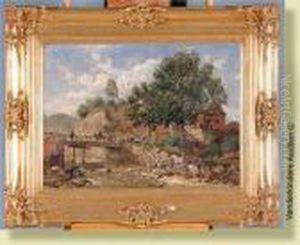 Paysage Anime Dans La Region Dedinant by Gustave Walckiers