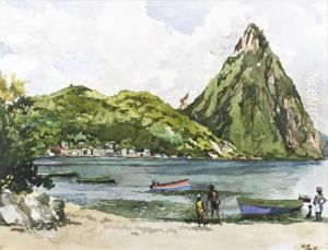 Petit Pitton, St Lucia by Harry Mills Walcott