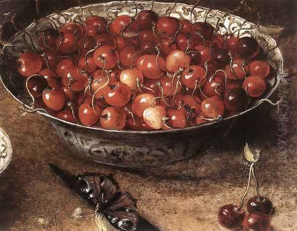 Still-Life with Cherries and Strawberries in China Bowls (detail) - view 1