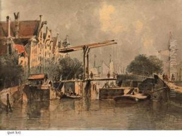 A Drawbridge In A Dutch Town - view 1