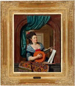 Suonatrice Di Liuto Seduta Alla Finestra by Jan Gerard Waldorp