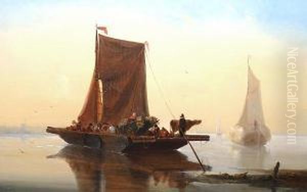 Figures At River Ferry Crossing - view 1