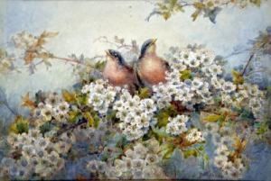 Fledglings Amongst Apple Blossom by John Porter Wale