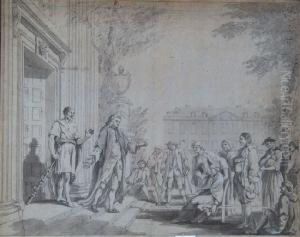 Radcliffe Infirmary With Portrait Of Dr. Radcliffe by Samuel Wale