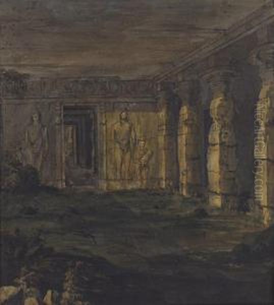 The Interior Of The Rock-cut Temple At Kondivate, Near Bombay, India - view 1