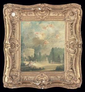 An Italianate Garden With Elegant Figures And Putti