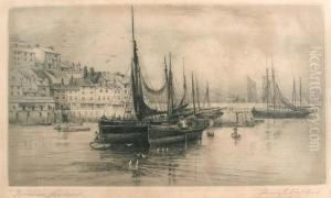 Brixham Harbour by Henry Jnr Alken