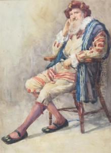 Studies Of A Man In 16th Century Dress by E.A. Walker