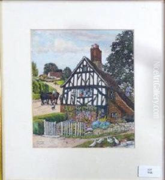 A Half Timbered Country Cottage And Its Garden In Summer - view 1