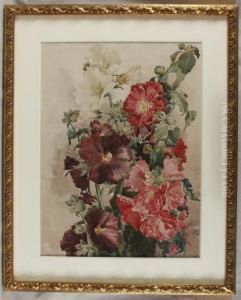 Hollyhocks by Elizabeth Walker