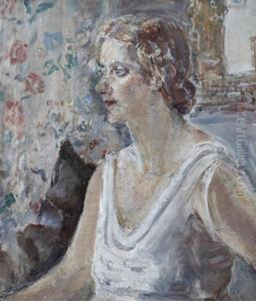 Portrait Of A Lady In A White Dress - view 1